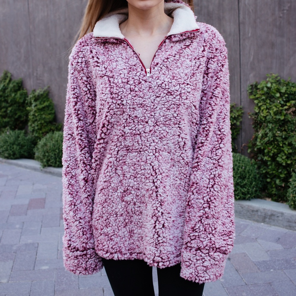 Fuzzy Pullover Jacket Sweatshirt